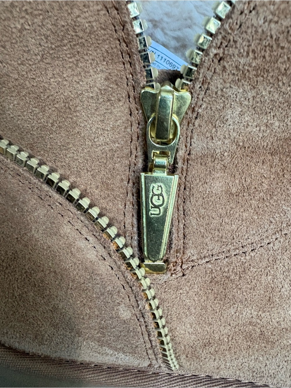 Ugg SN 1110697 Women’s Tan Suede Shearling Zip Ankle Boots - Picture 6 of 14